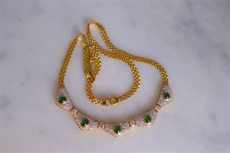 Art Deco Emerald Necklace 18k Vintage Chinese | Gem Gardener