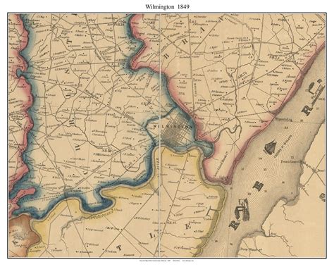 Wilmington Delaware 1849 Old Town Map With Homeowner Names Reprint ...