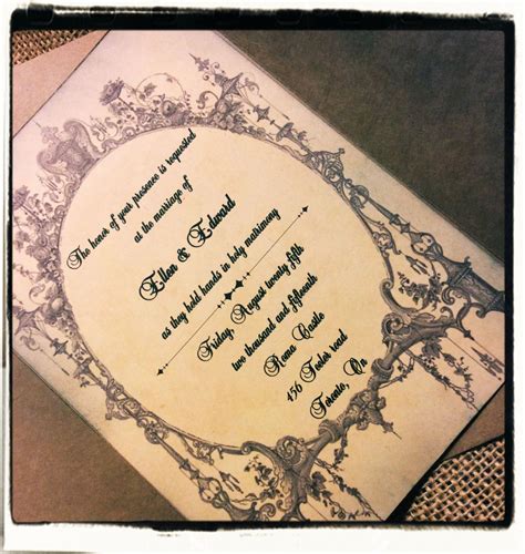 Gothic Vintage Inspired Wedding Invitation suite