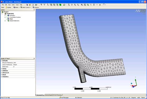 ANSYS FLUENT 12.1 in Workbench Tutorial - Step 8: Updating the Mesh in ...