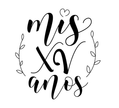 Mis XV años Lettering para celebración de Quinceañera | Vector Premium