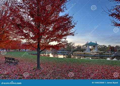 Fall Foliage Around the Forest Park Bandstand in St. Louis, Missouri Stock Photo - Image of ...