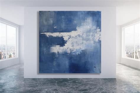 Blue and white abstract painting blue and white art large etsy – Artofit