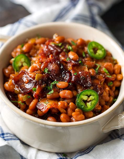 Spicy Baked Beans with Bacon - The Chunky Chef