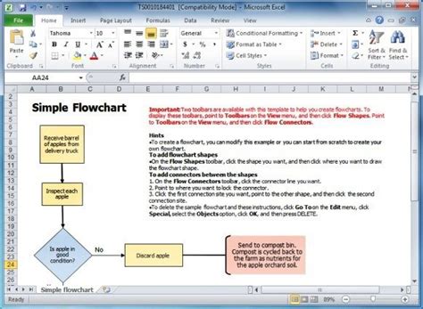 How To Insert Flow Chart In Excel 2010 - Christy Park's Template