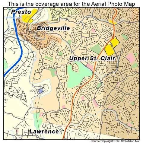 Aerial Photography Map of Upper St Clair, PA Pennsylvania