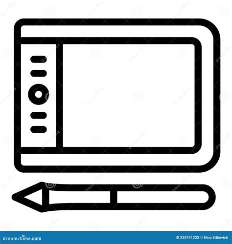 Graphic Tablet Icon, Outline Style Stock Vector - Illustration of outline, professional: 225741233