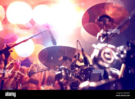 Live music background.Concert and band on stage.Drum and show performance.Musical background ...