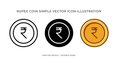 Rupee Coin Simple Vector Icon Illustration 22275004 Vector Art at Vecteezy