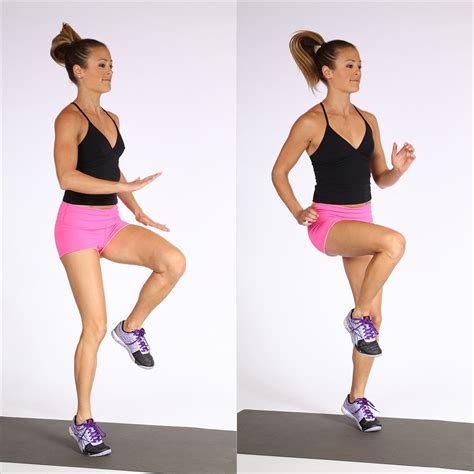 High Knees | Best Cardio Bodyweight Exercises | POPSUGAR Fitness Photo 5