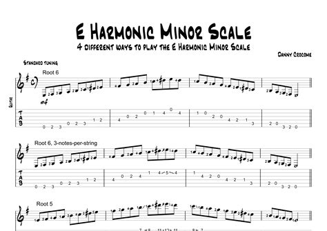 E Harmonic Minor Scale - 4 Different Ways to Play The E Harmonic Minor Scale Sheet Music ...