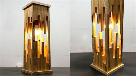Make a modern wood lamp from pallets - creativity crafts idea - YouTube