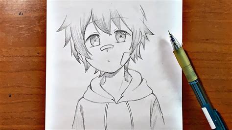 Easy anime drawings | how to draw a cute boy with just a pencil - YouTube