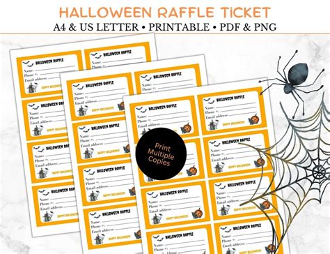 Halloween Raffle Ticket Printable Raffle Ticket Halloween - Etsy