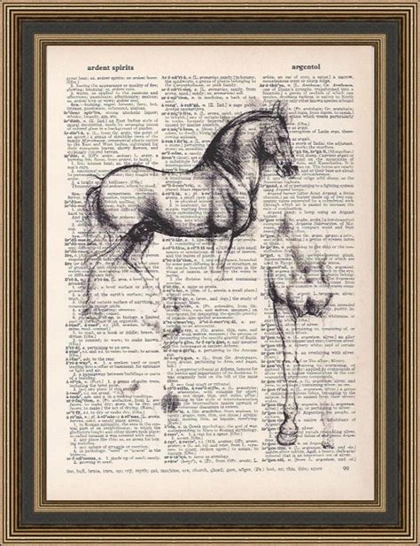 Leonardo Da Vinci Sketch of a Horse's Anatomy is Printed on a Vintage ...