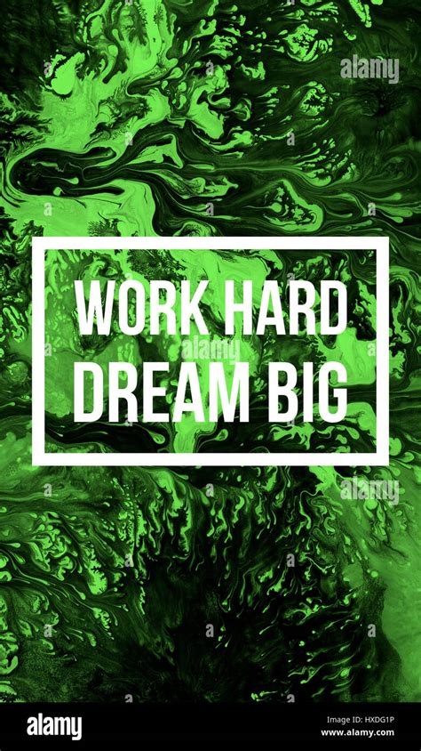 Work hard dream big motivational quote on abstract liquid background ...