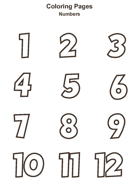 Numbers 1 To 12 Printable