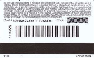 Gift Card: Yard House $25 (Yard House, United States of America) (Yard House) Col:US-Yard-001-025