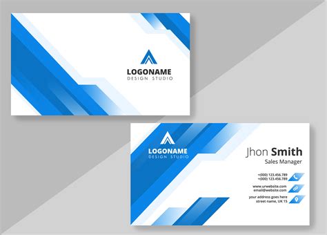 Blue Diagonal Lines Business Card Design Template 702707 Vector Art at Vecteezy