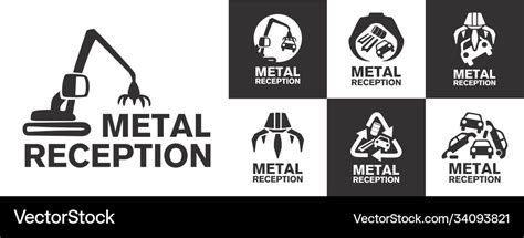 Logo reception and utilization scrap metal Vector Image