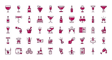 Wine beverage celebration icon set 1237506 Vector Art at Vecteezy