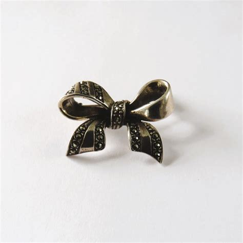 Marcasite Bow Brooch - Etsy