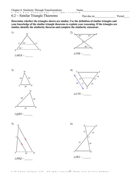 Proving Triangles Similar Worksheet