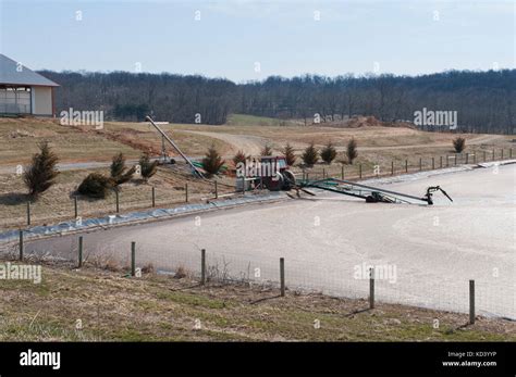 LIQUID MANURE STORAGE LAGOON Stock Photo - Alamy