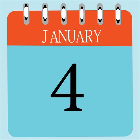 January- 4 Calendar- Daily- Icon- Date- Month 26263700 Vector Art at ...