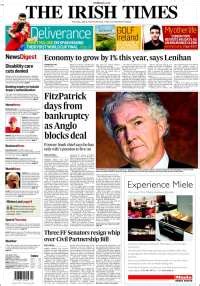 Newspaper Irish Times (Ireland). Newspapers in Ireland. Thursday's edition, July 8 of 2010 ...