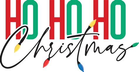 Ho Ho Ho - Christmas greeting typography, with lights, Holiday quotes, and decorations. 15287486 ...