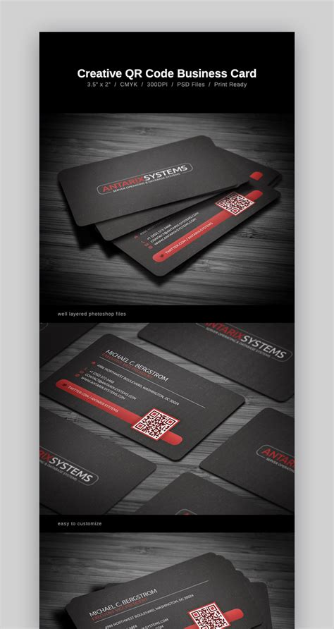 20 Best QR Code Business Card Templates, Minimalist Designs 2024 ...