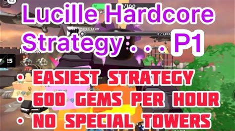 TDS Lucille Hardcore Strategy p1 (pov) with DOC - Easy Gem Grind Guide - Tower Defense Simulator ...