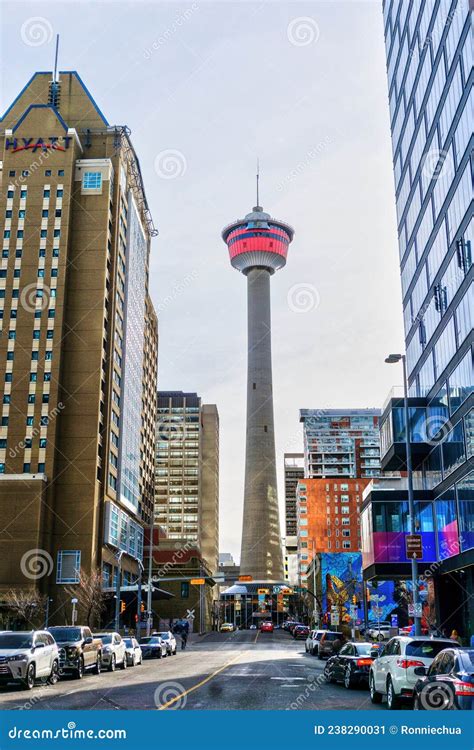 Calgary Tower in Downtown Calgary, Alberta, Canada Editorial Photo - Image of imposing, column ...