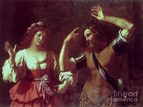 Samson And Delilah Painting by Guercino - Pixels