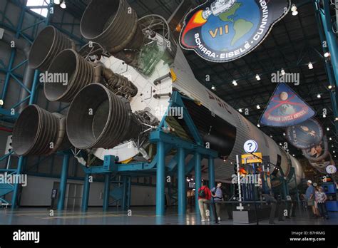 NASA rockets Saturn 5 engine visitor center Kennedy Space Center Cape ...