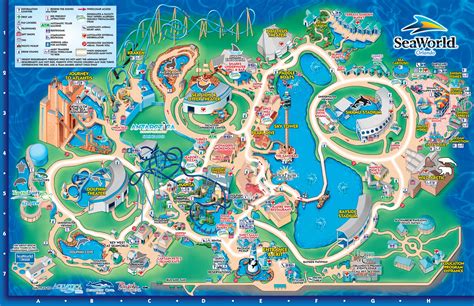 SeaWorld Orlando Theme Park Map - Orlando FL • mappery