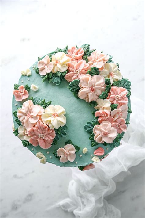 Layered Vanilla Cake with Buttercream Flowers | Recipe | Buttercream ...