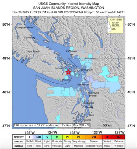 Magnitude 4.8 earthquake hits 85 miles north of Seattle; largest in ...