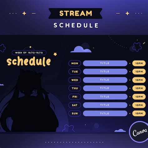 Stream Schedule Template Canva