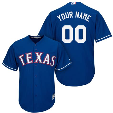 Men's Texas Rangers Majestic Royal Cool Base Custom Jersey