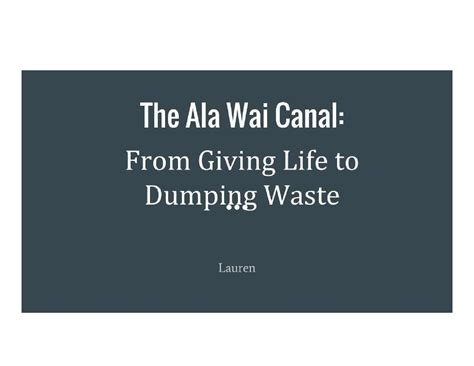 The Ala Wai Canal by POPtours - Issuu