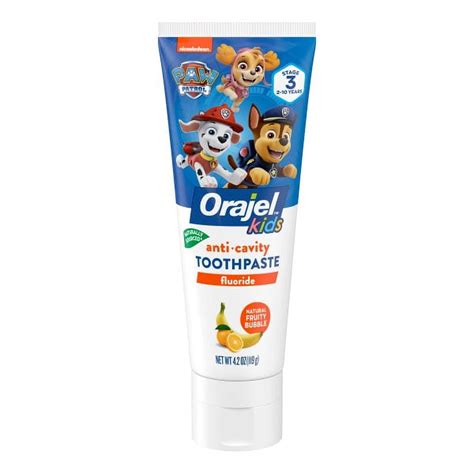 Orajel Kids Paw Patrol Anticavity Fluoride Toothpaste, Natural Fruity Bubble Flavor, 4.2 oz ...