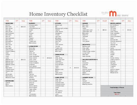 Inventory Household Items Excel Spreadsheet Spreadsheet Downloa ...