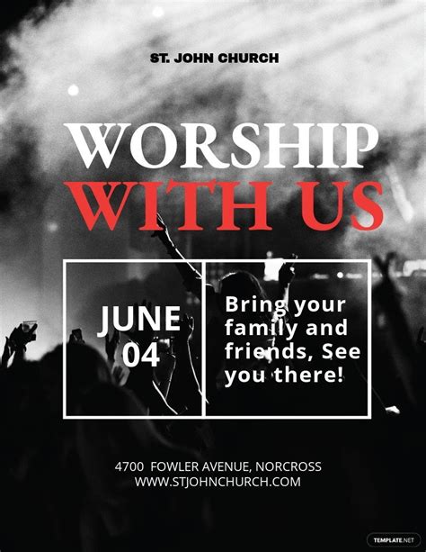 Worship With Us Flyer Template in Publisher, Pages, Word, PSD, Illustrator, Google Docs ...