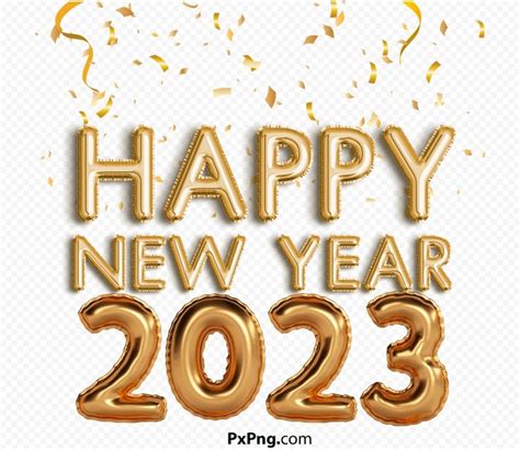 happy new year 2020 with gold balloons and confetti on transparent ...