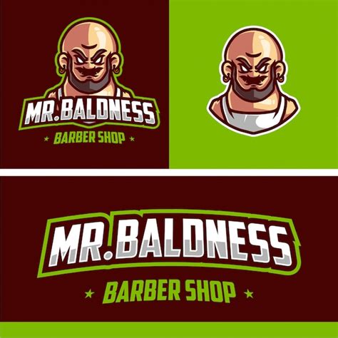 Premium Vector | Barber shop mascot logo vector template