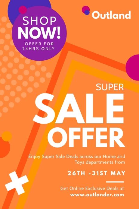 Orange Super Sale Offer Poster Template | PosterMyWall