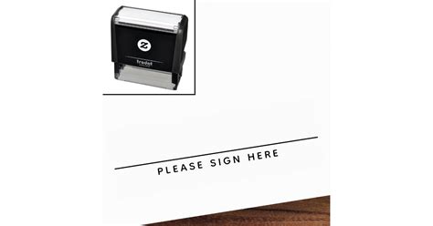 Please sign signature here request self-inking stamp | Zazzle