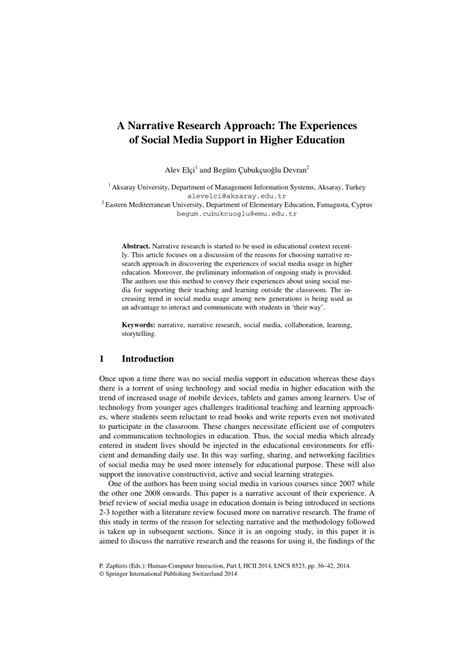 (PDF) A Narrative Research Approach: The Experiences of Social Media ...